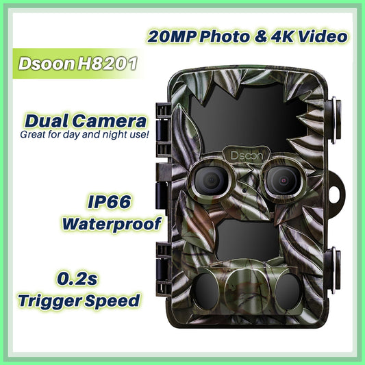 Dsoon H8201 20MP 4K Trail Dual Camera Night Vision