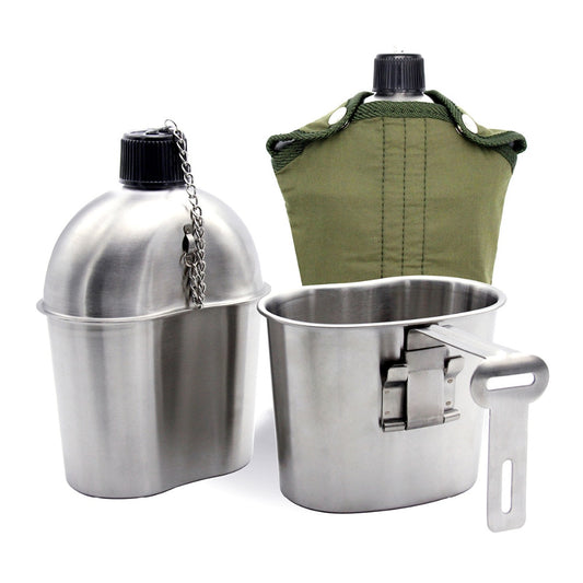 0.5L 1L Stainless Steel Military Canteen With Cup