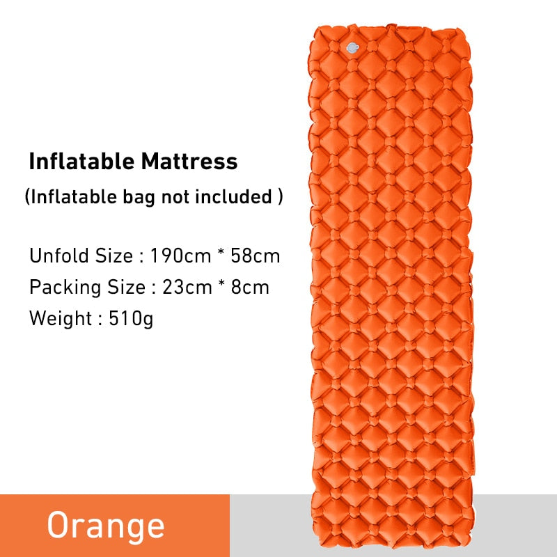 Outdoor Sleeping Pad Camping Inflatable Mattress Ultralight Air Cushion No Headrest