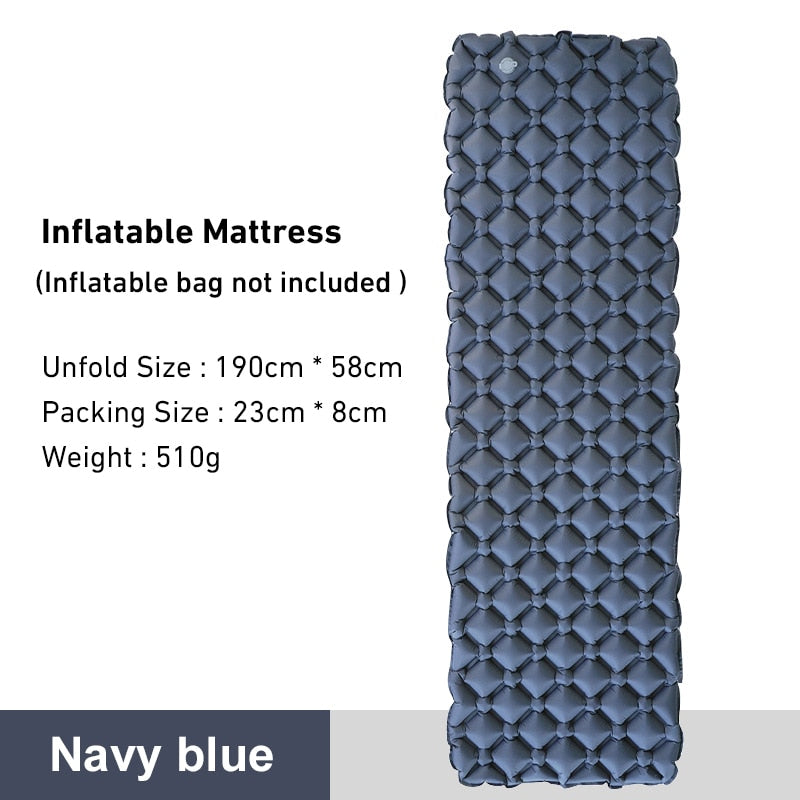 Outdoor Sleeping Pad Camping Inflatable Mattress Ultralight Air Cushion No Headrest