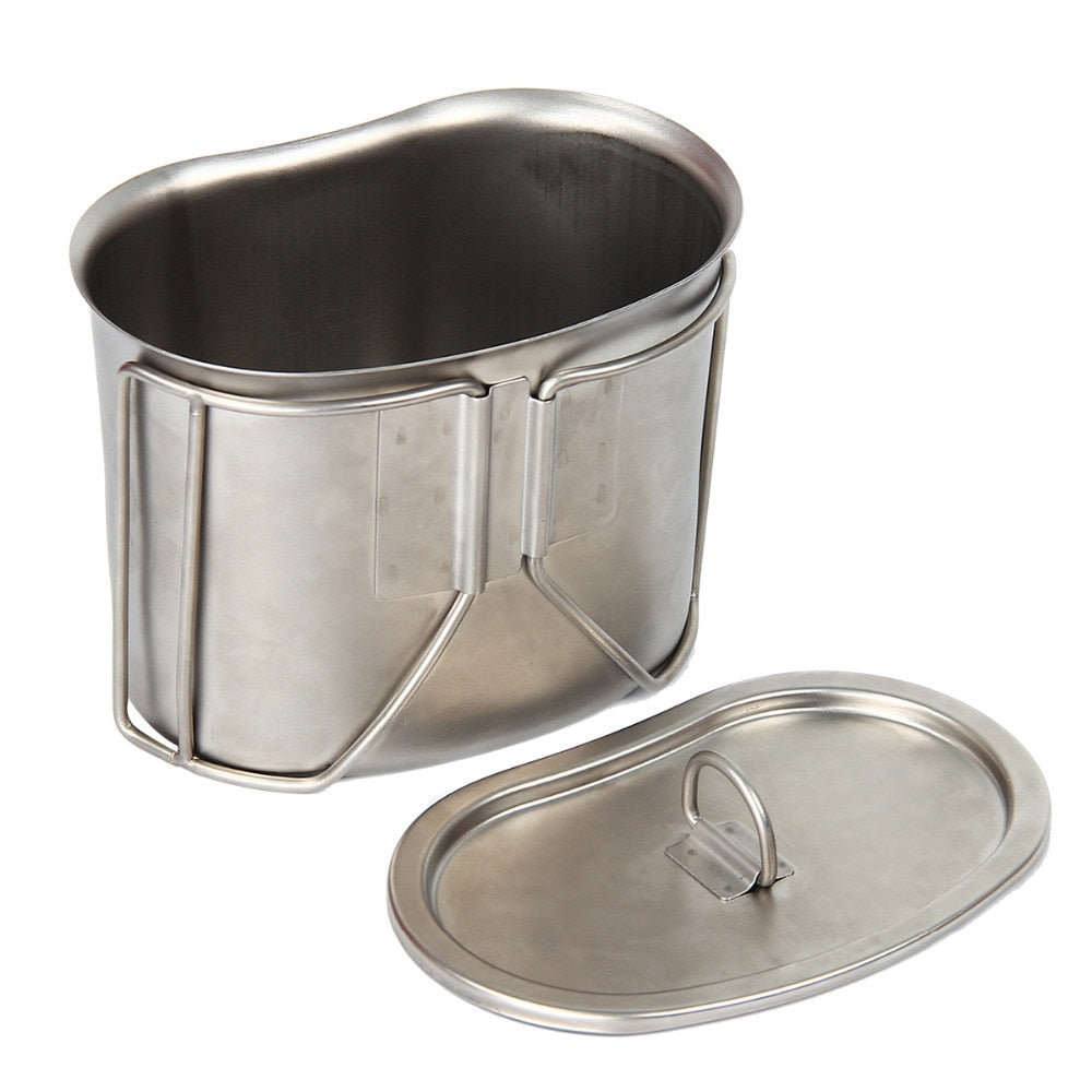 0.5L 1L Stainless Steel Military Canteen With Cup