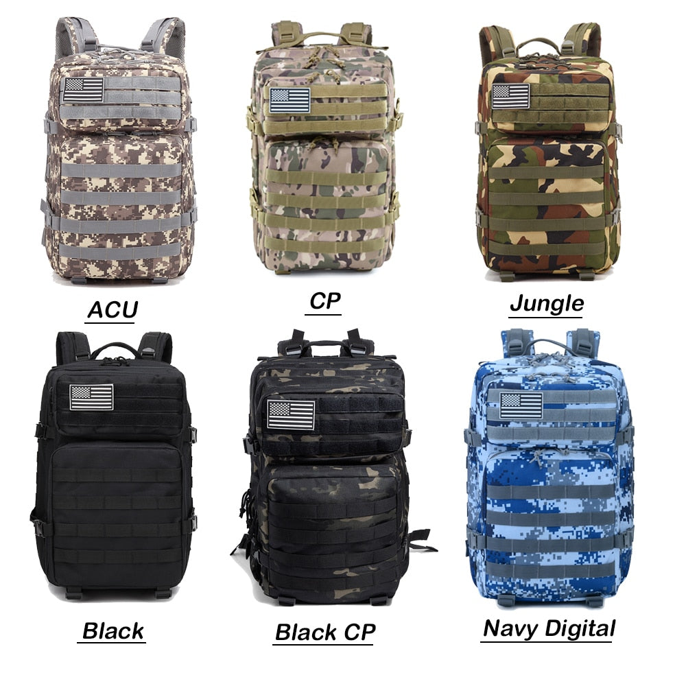 50L Camouflage Army Backpack Trekking  Waterproof