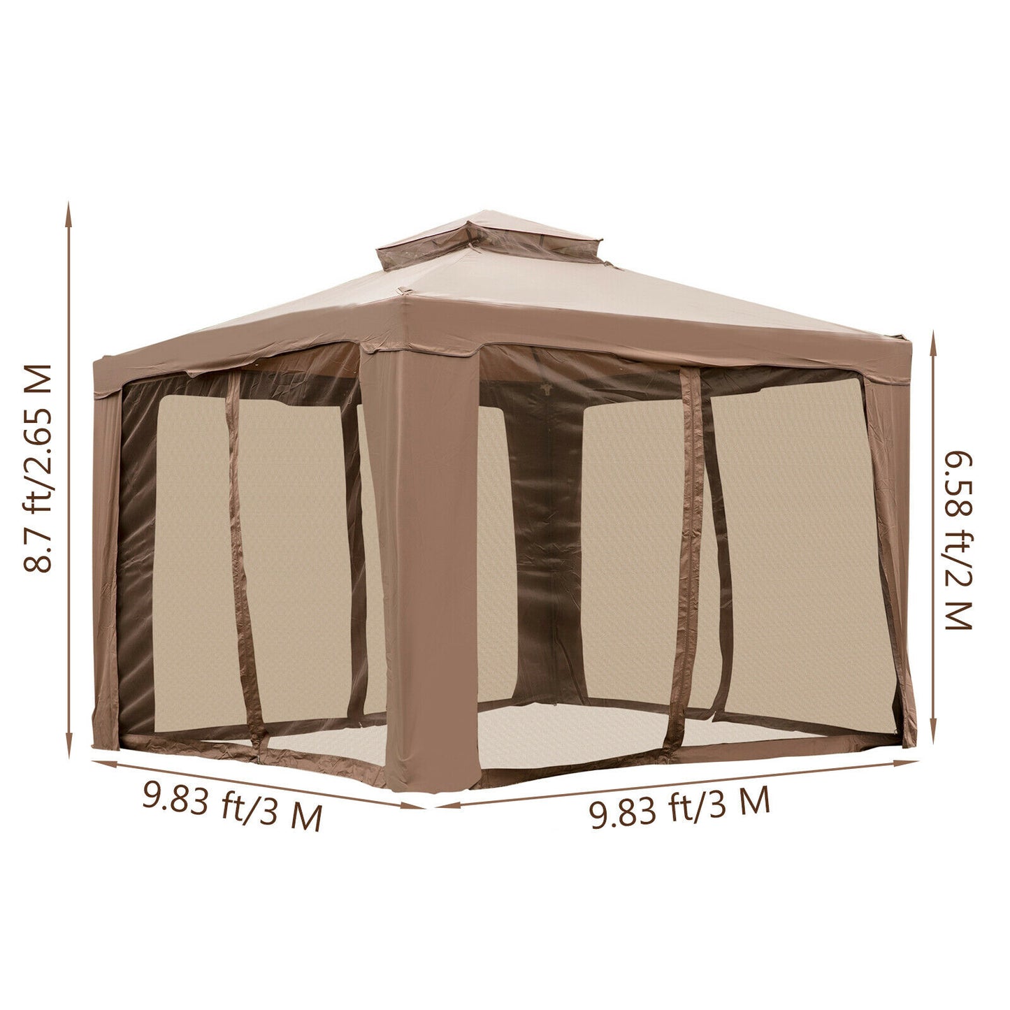 VEVOR Outdoor Gazebo Canopy Tent W/ Netting Sandbag Patio Garden Shade