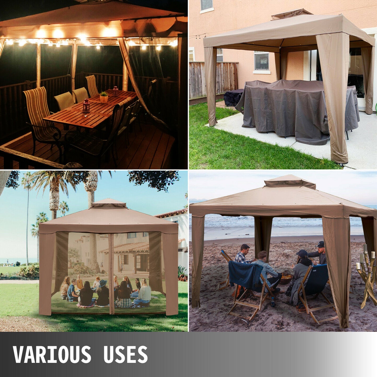 VEVOR Outdoor Gazebo Canopy Tent W/ Netting Sandbag Patio Garden Shade