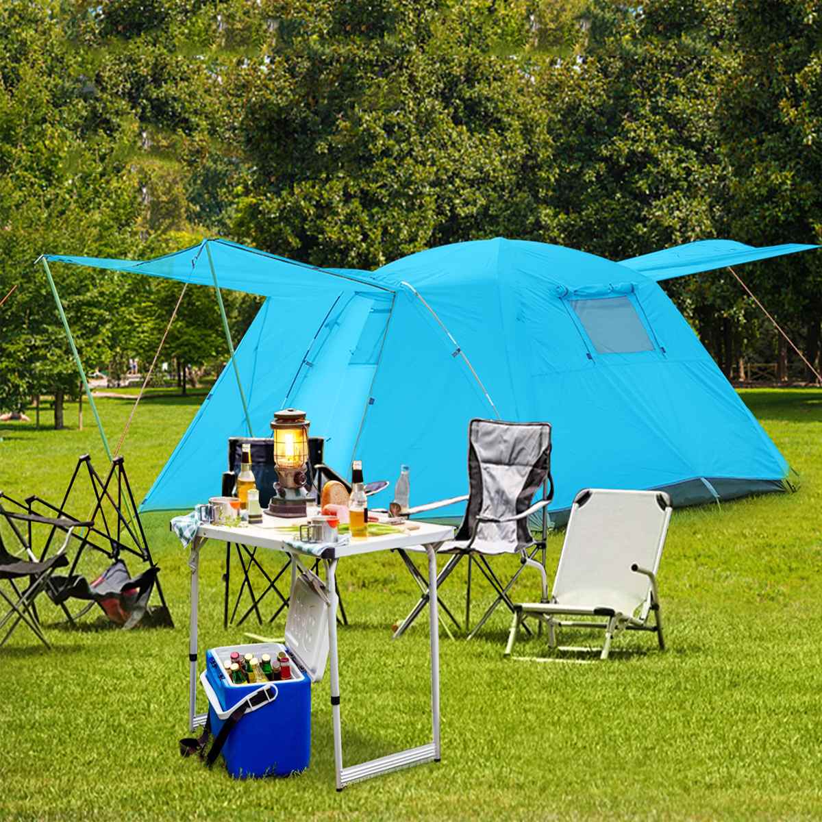 4 Person Automatic Quick Open Tent Rainfly Waterproof