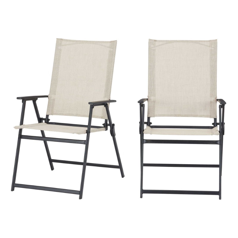 Mainstays Greyson Square Set of 2 Outdoor Patio Steel Sling Folding Chair