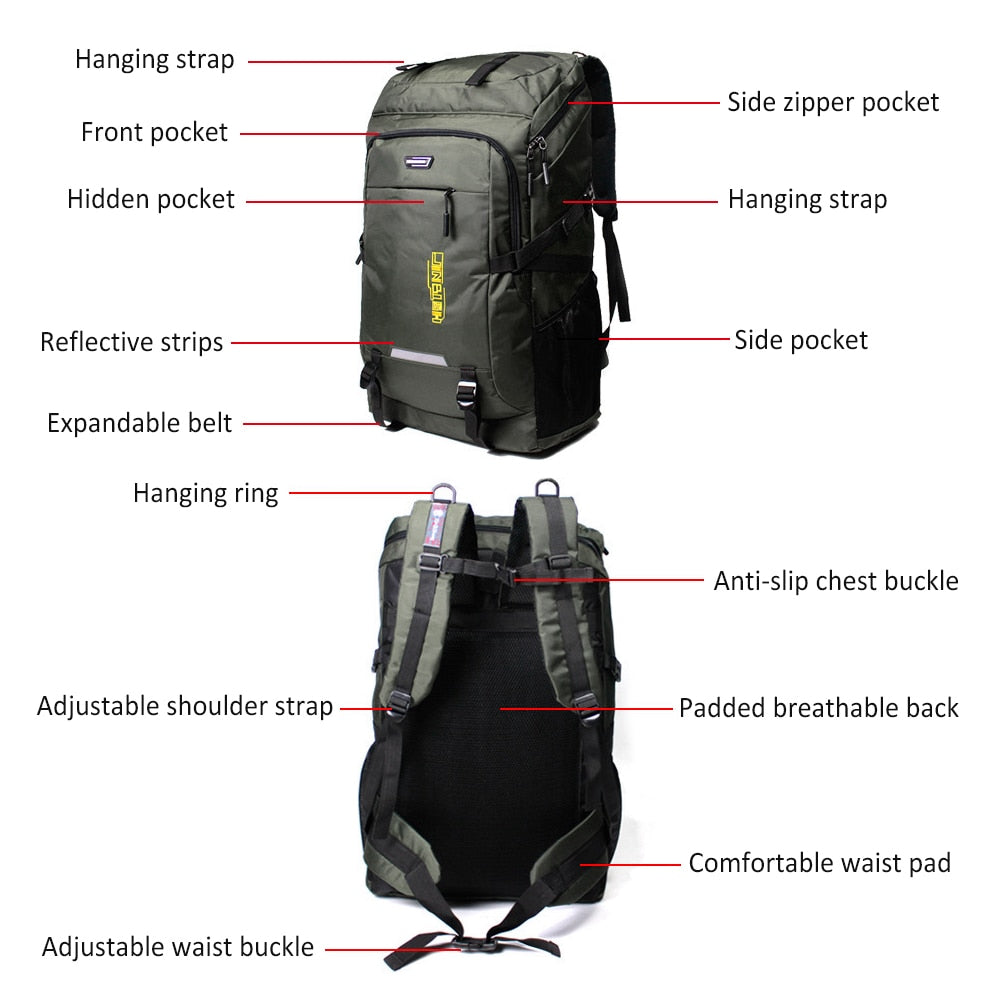 80L Camping Tactical Backpack Waterproof