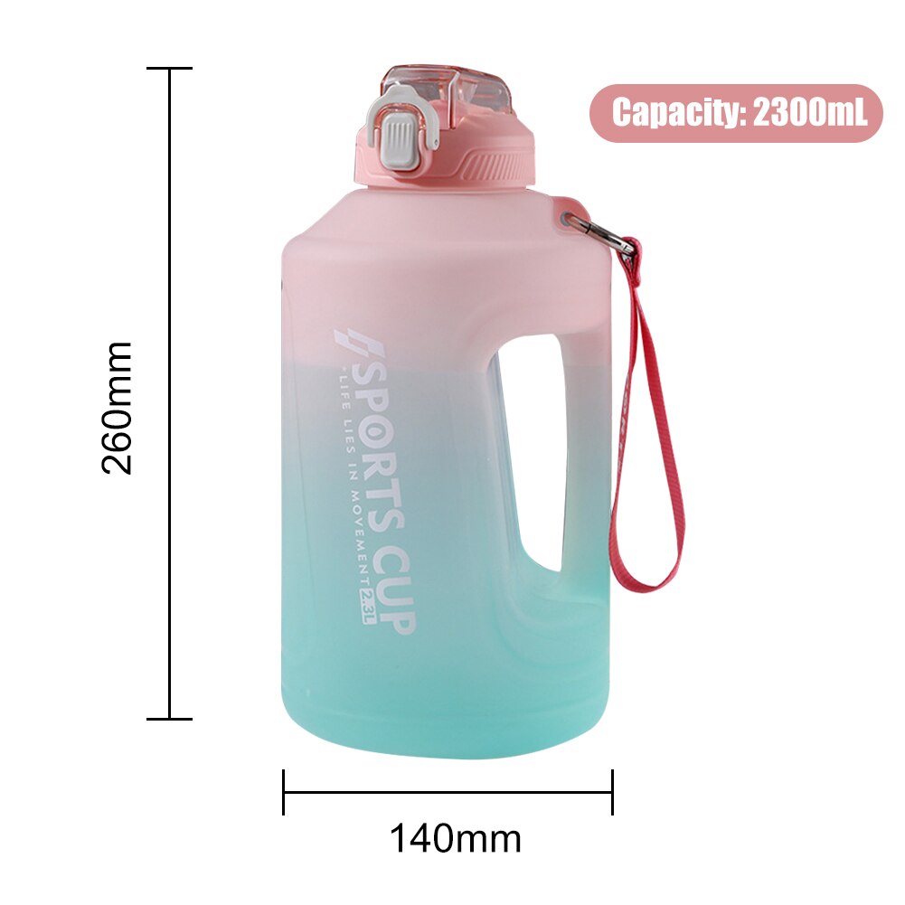 2.3L Sports Water Bottle With Handle Large Capacity