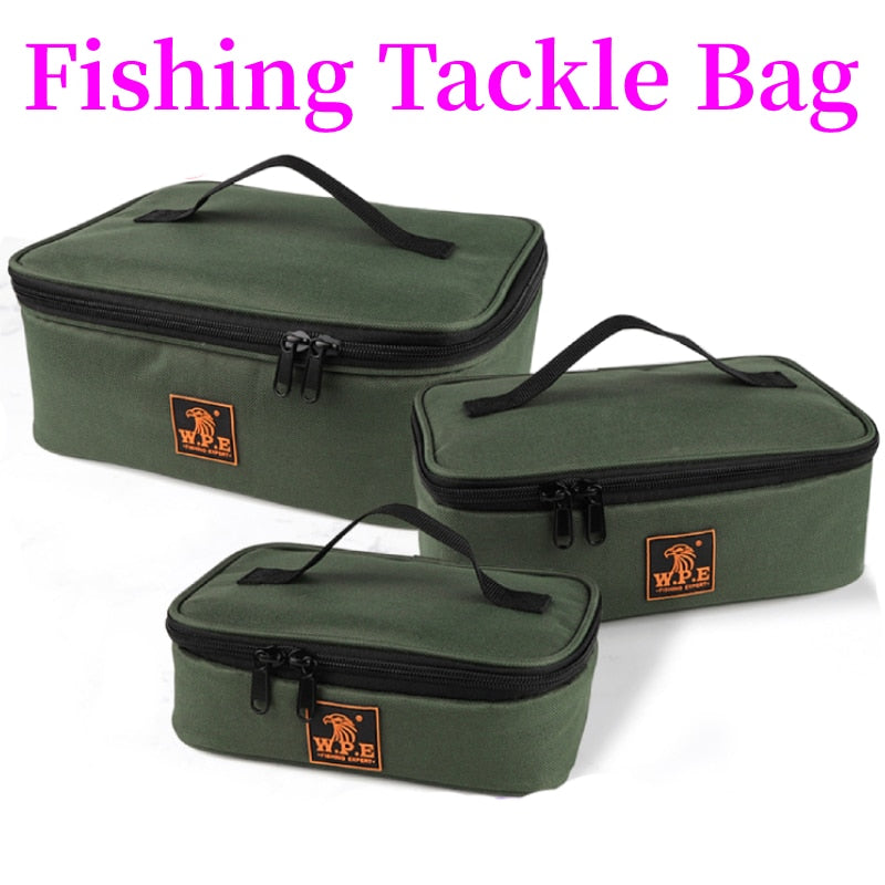 Portable Fishing Bag  High Capacity Bag For Spoon Lure  Canvas Zipper Storage