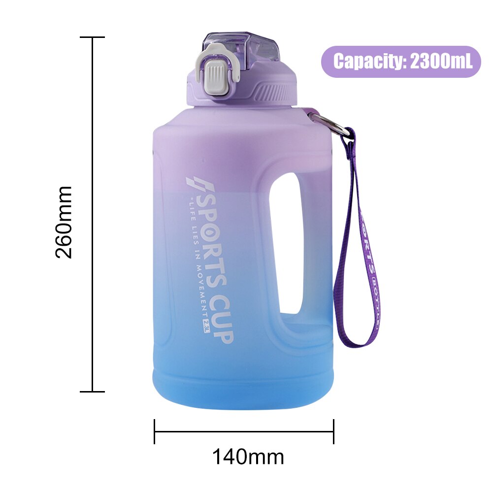 2.3L Sports Water Bottle With Handle Large Capacity