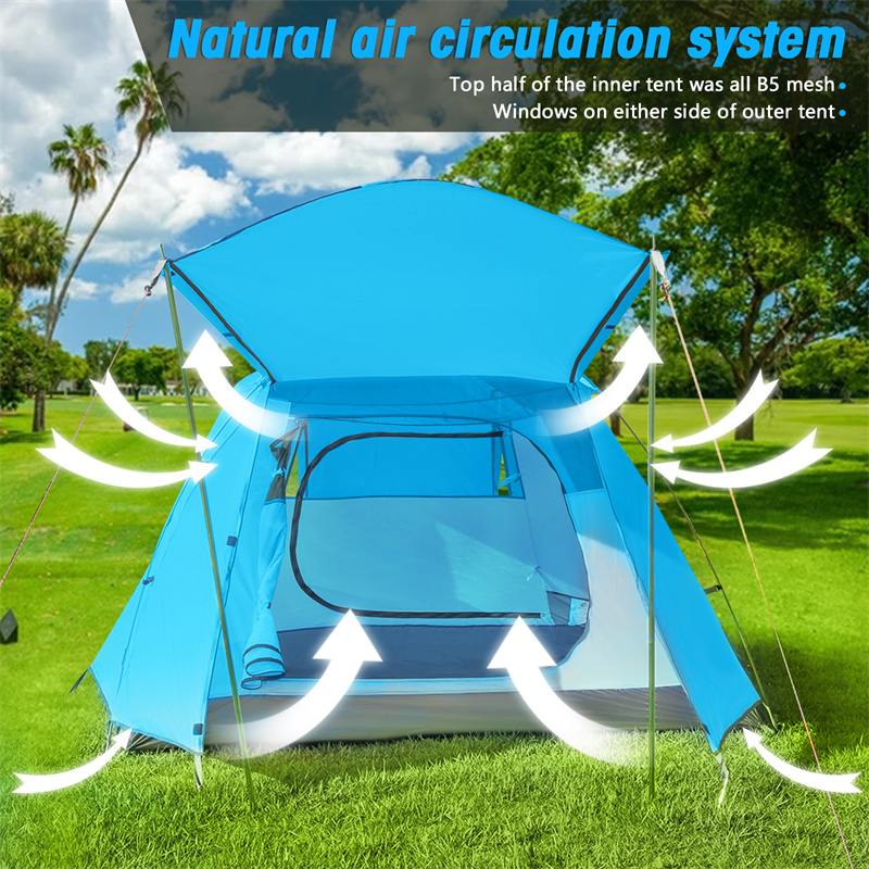 4 Person Automatic Quick Open Tent Rainfly Waterproof