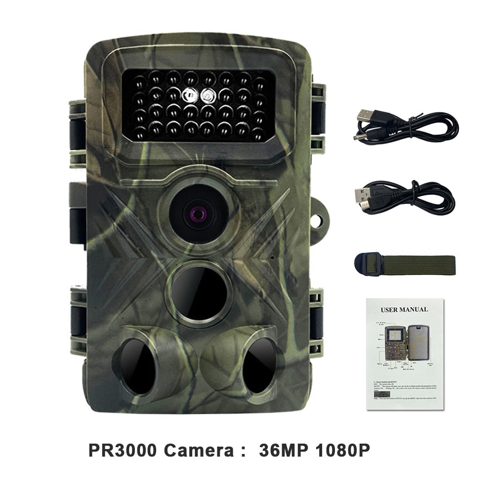 PR3000 36MP 1080P Night Photo Video Trail Camera