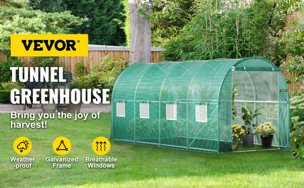 VEVOR Walk-in Greenhouse Galvanized Frame Waterproof Cover